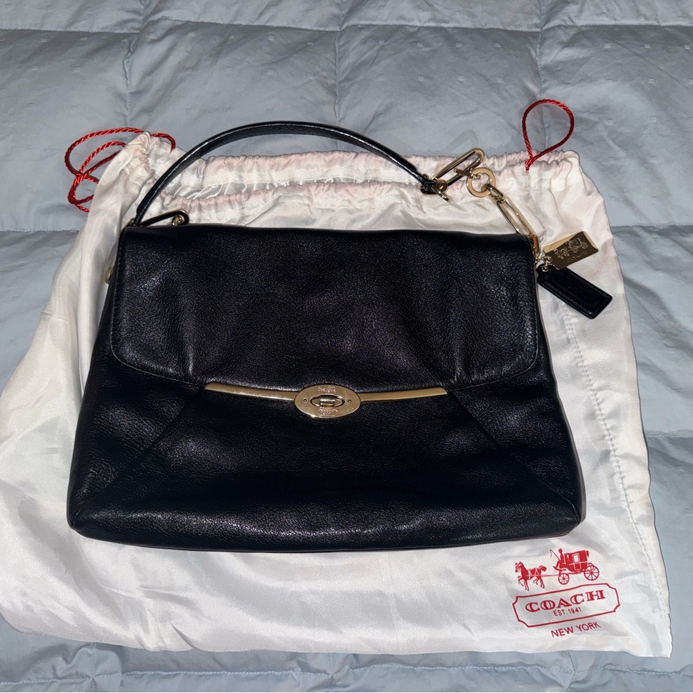 Coach Black Leather Shoulder Bag